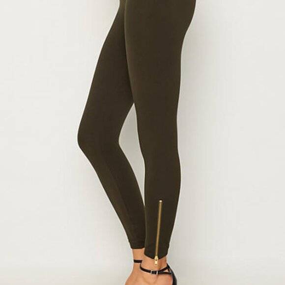 BNWT LIMITED EDITION SPANX GOLD PLATED ANKLE ZIPPER HI WAISTED LEGGINGS… - Picture 2 of 10